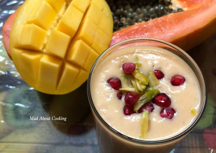 Easiest Way to Prepare Homemade Healthy Way To Start Your Day – Papaya Mango Milkshake
