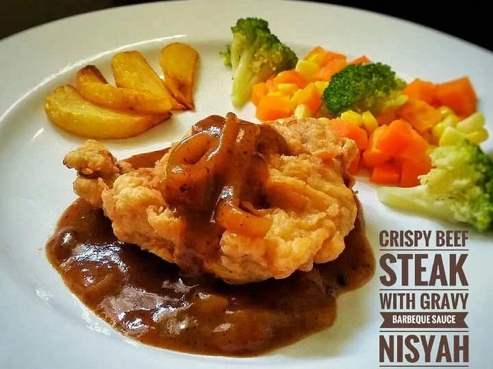 Cara Mudah Membikin Resep Steak Sapi Krispi dengan Saus Kaldu Barbeque 🐮 #KitaBerbagi yang Bisa Manjain Lidah Anti Ribet, Mantap Sekali