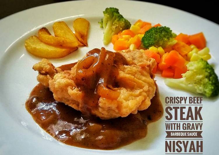 Resep Steak Sapi Krispi Dengan Saus Kaldu Barbeque Kitaberbagi Yang Nikmat