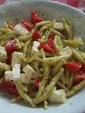 Pasta with Pesto, Cherry Tomatoes, and Feta