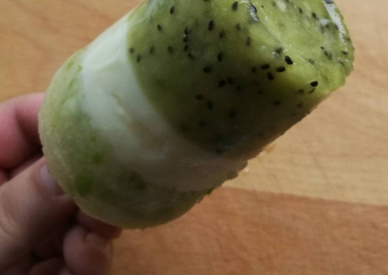 Fruit ice cream kiwi and apple