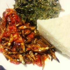 A picture of Ugali managu with Omenaa#Lovedishchallenge.