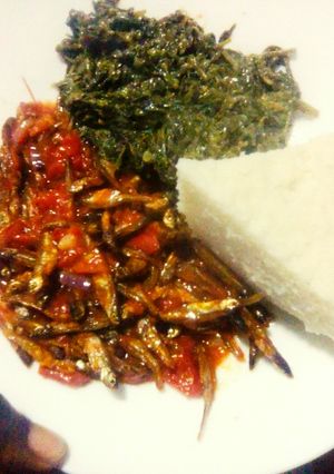 A picture of Ugali managu with Omenaa#Lovedishchallenge.
