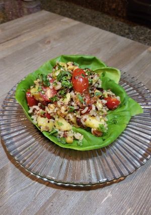 A picture of Southwest Avocado and Pineapple Grain Salad.