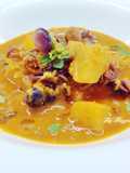 Zuppa di moscardini, patate e bottarga di muggine