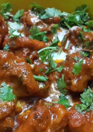 A picture of Butter Chicken with a twist.