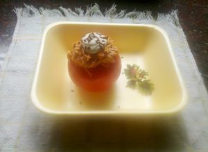 Una foto de Tomate relleno light (sin arroz) Comida rápida y sana