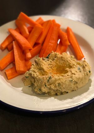 A picture of Basil hummus 🌿.