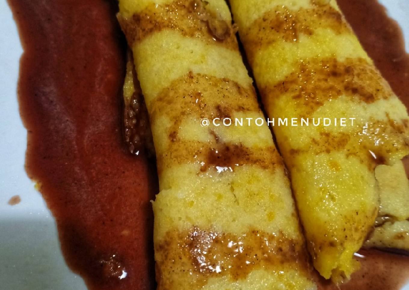 Kerak telur jagung coklat menu diet no gula telor bebek madu
