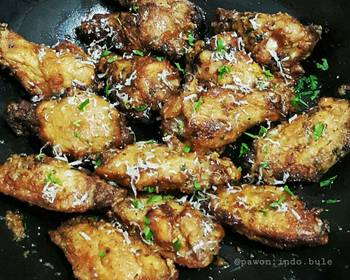 How To Serving Recipe Garlic Parmesan Fried Chicken Wings Delicious Perfect