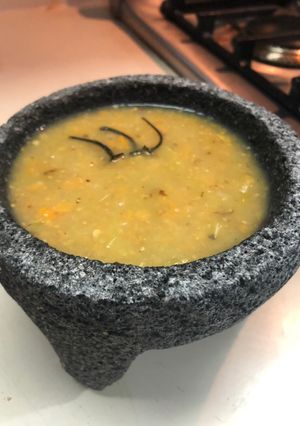 Una foto de Salsa Habanero con tomatillo a la Sonorense