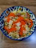 Sayur Sawi Putih Campur Bakso dan Wortel