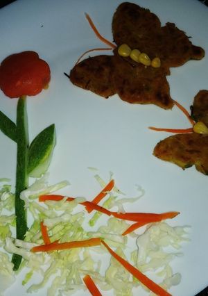 A picture of Soya veggie butterfly parathas.