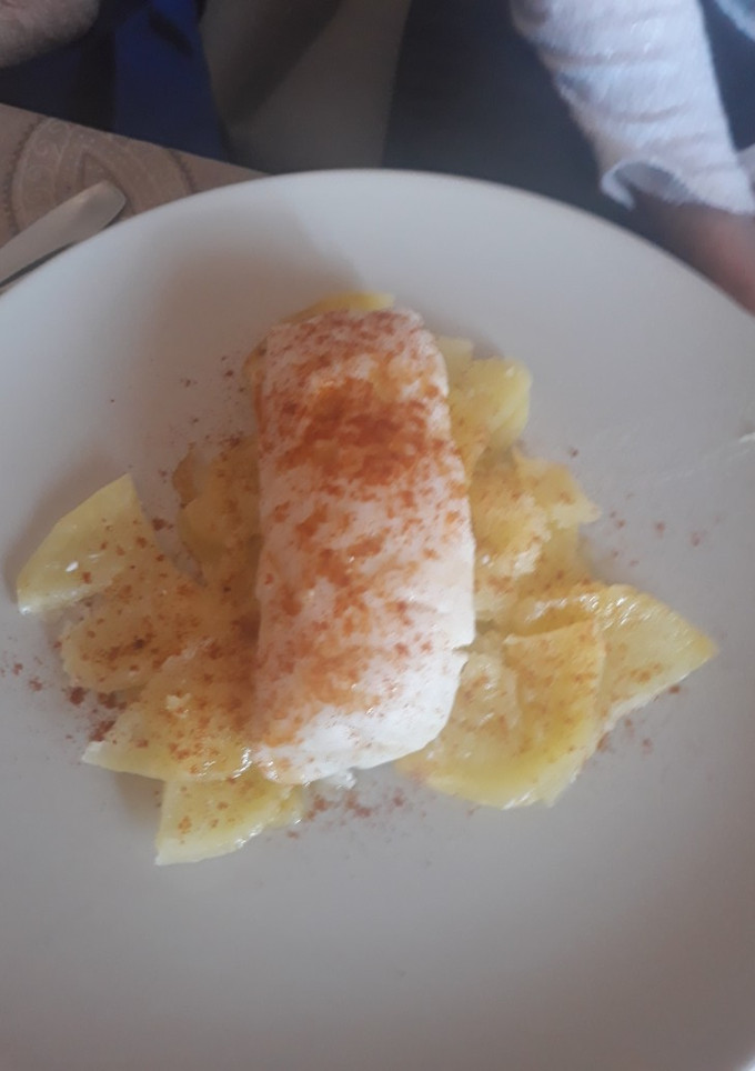 Una foto de Merluza a la gallega en microondas