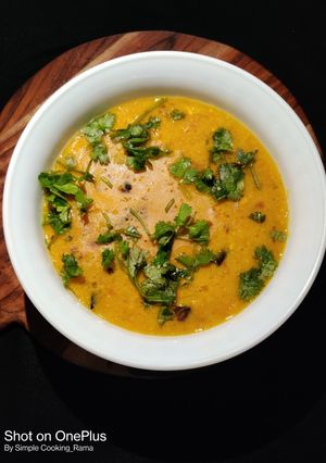 A picture of Arhar Dal (toor dal) with Veggies.