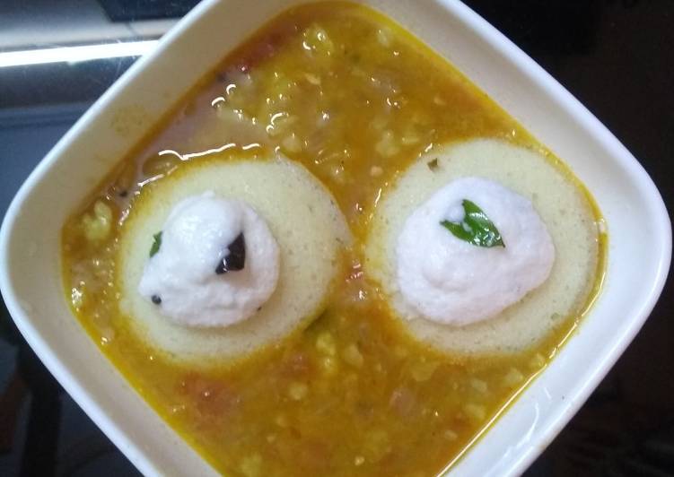 Simple Way to Prepare Super Quick Homemade Suji idly sambar