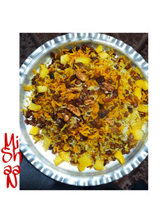 عکسی از دستور عدس پلو با گردو