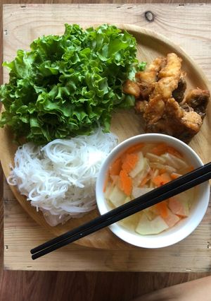 Hình của món Bún cá rô chấm.