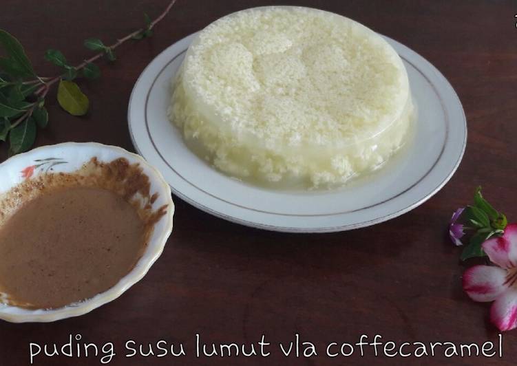 Cara meramu Puding susu lumut vla coffecaramel😄  yang Enak Banget