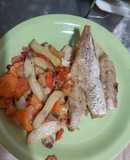 Merluza al horno con verduras
