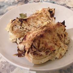 A picture of Sig's pointed cabbage bake.