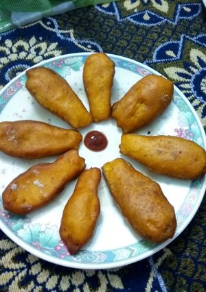 A picture of Crispy baiguni with a twist(brinjal fritters).