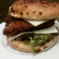 A picture of Brad's southwest chicken burger.