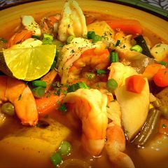A picture of Spicy Bacon & Shrimp Soup .