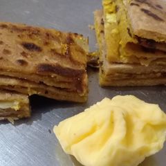 A picture of Homemade paneer paratha.