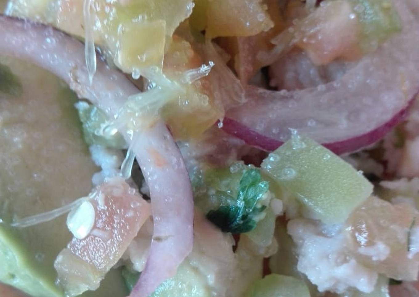 Ceviche de pescado con tomate verde