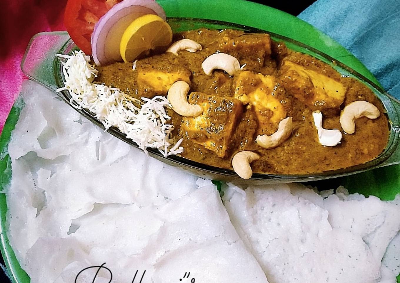 Hyderabadi paneer with Neer dosa