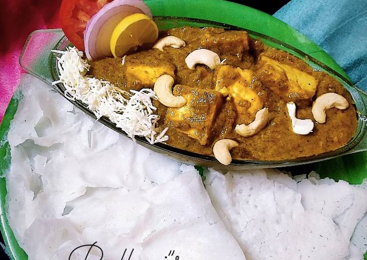Recipe of Any-night-of-the-week Hyderabadi paneer with Neer dosa