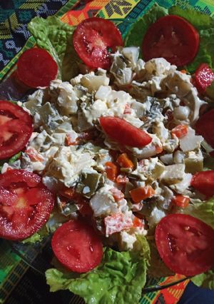 Una foto de Ensalada clásica de papa y chauchas