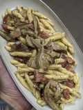 Passatelli con crema di funghi e pancetta affumicata
