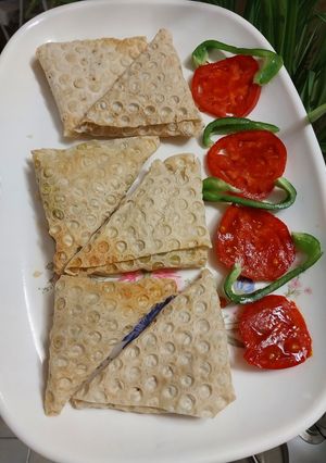 عکسی از دستور سمبوسه خوشمزه بدون روغن و گوشت 😋💝