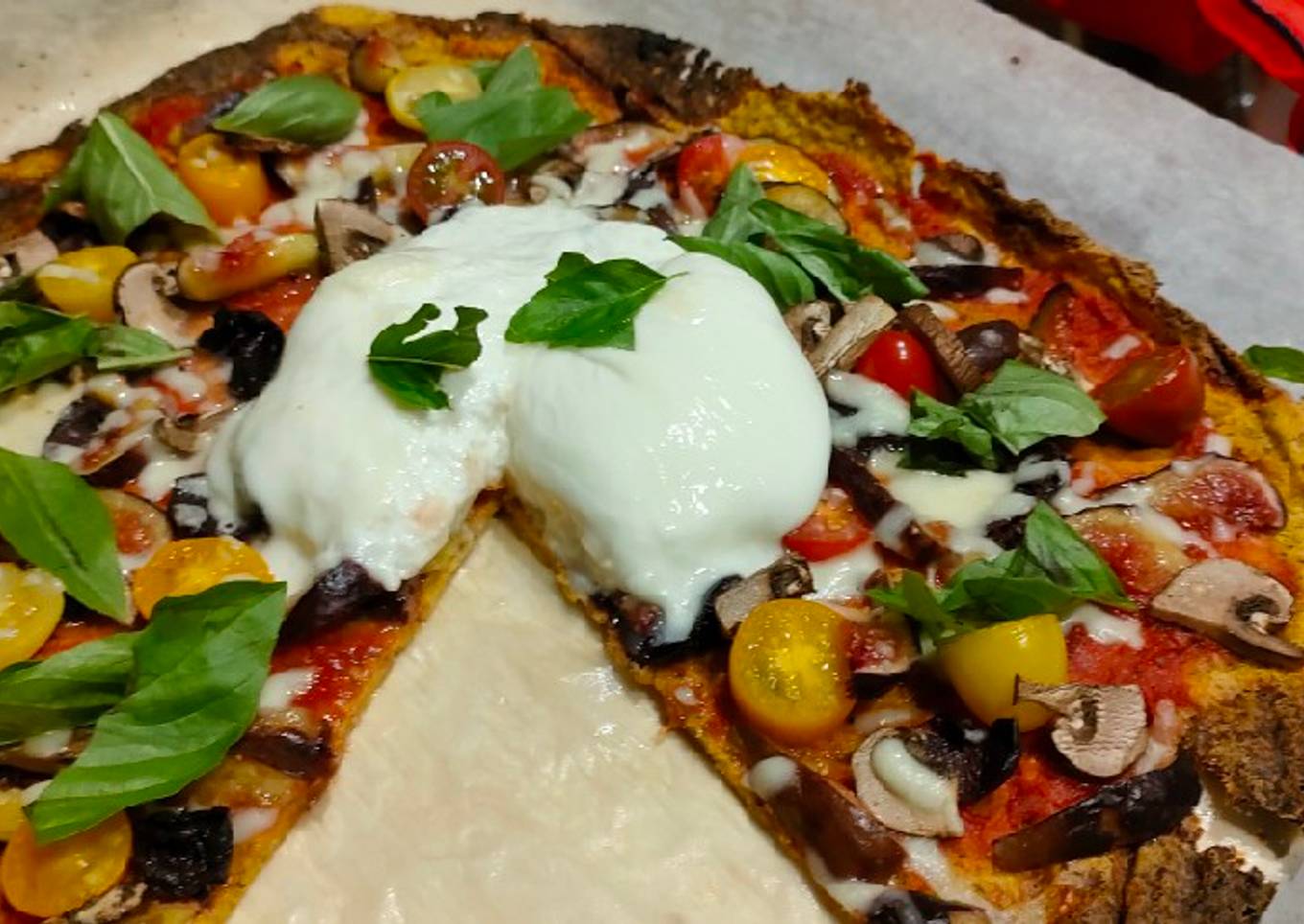 Pizza healthy con masa de calabaza