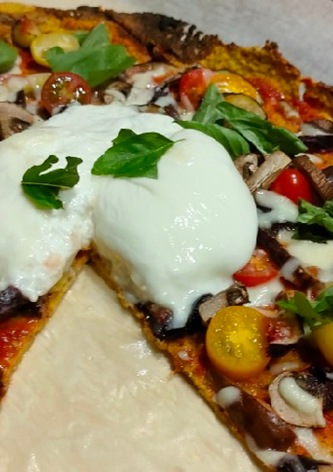 Una foto de Pizza healthy con masa de calabaza