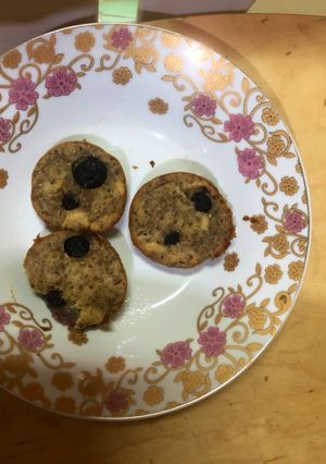 Foto resep MPASI Banana blueberry muffin tanpa telur dan tepung terigu (egg free & gluten free)