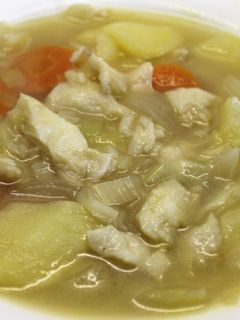 Una foto de Porrusalda de bacalao