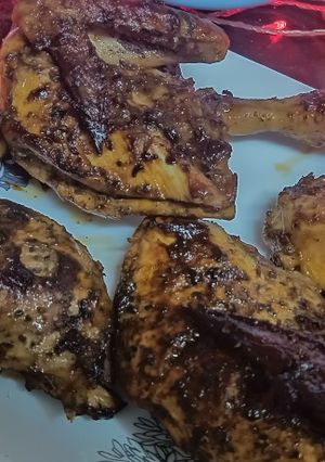صورة لوصفة دجاج بالباربكيو صوص والزعتر 😍