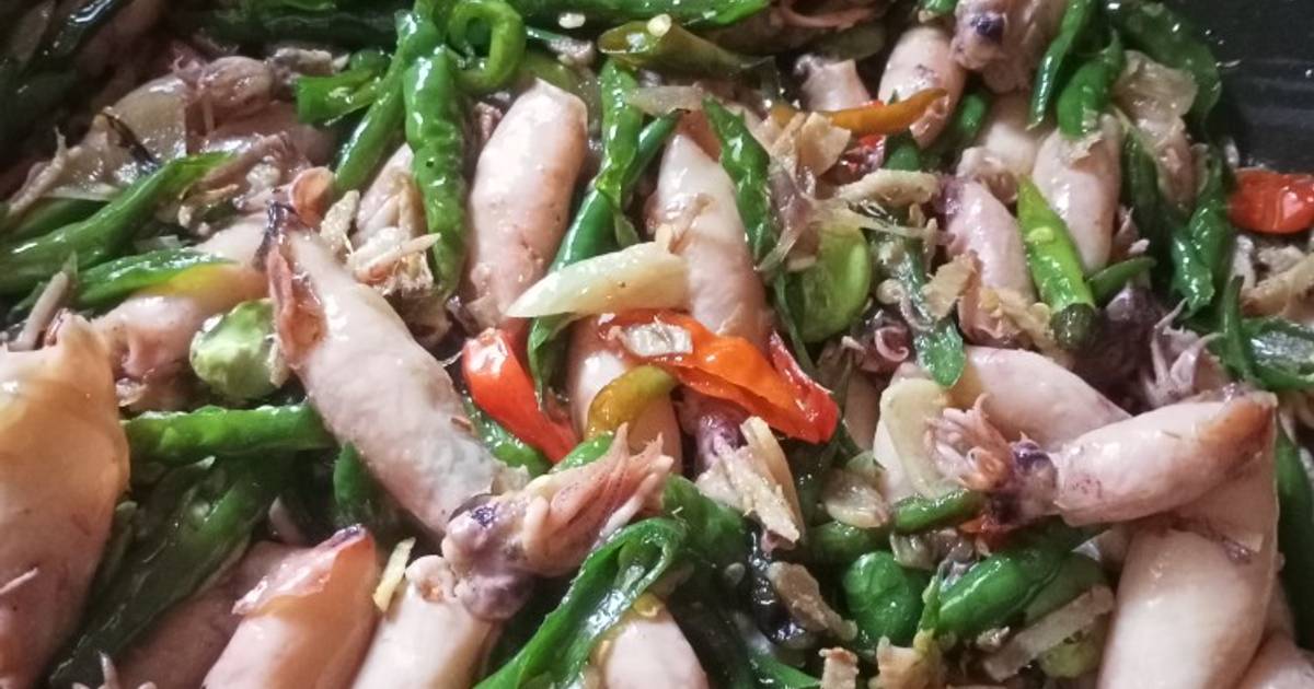 Resep Oseng Cumi Asin Pete Cabe Ijo Oleh Ulfa Meisaroh Cookpad