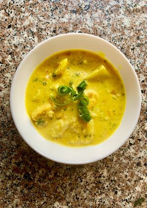 صورة لوصفة دجاج وبطاطا بالكاري