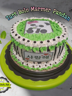 Foto resep Tart Bolu Marmer Pandan