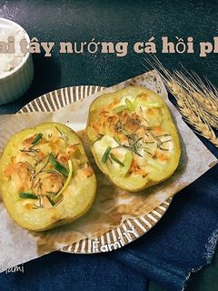 Hình của món Khoai tây nướng cá hồi phomai.