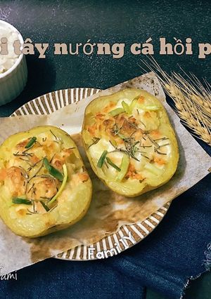 Hình của món Khoai tây nướng cá hồi phomai.