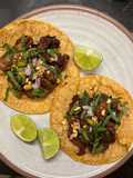 Spicy lemongrass pork tacos