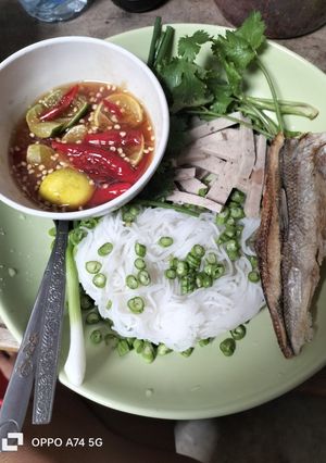 รูปของ ขนมจีนน้ำยำหมูยอปลาช่อนย่าง