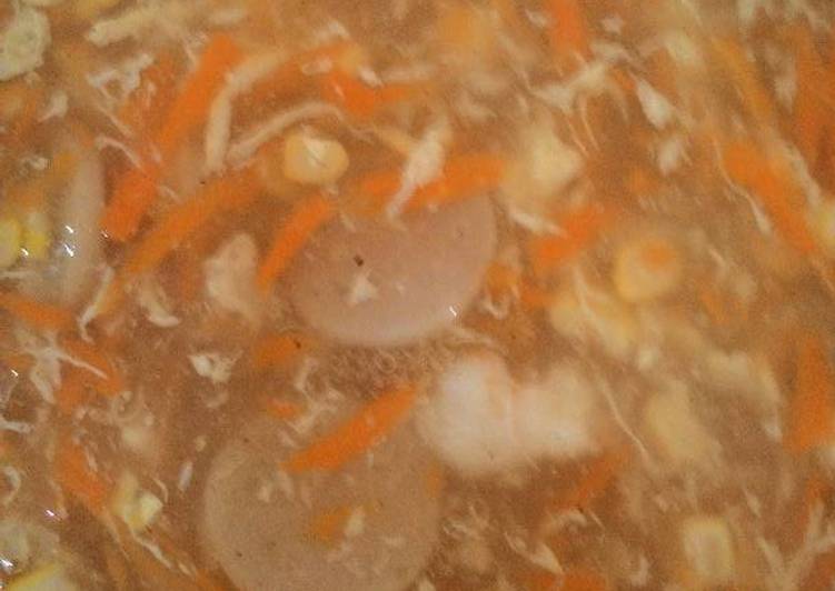 Recipe: Yummy Sup jagung sosis udang