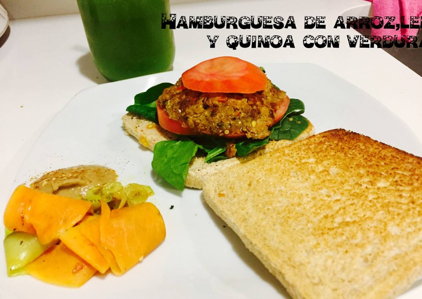 Hamburguesa de arroz con lentejas y quinoa