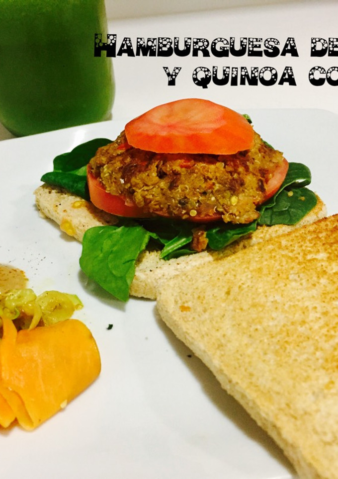 Una foto de Hamburguesa de arroz con lentejas y quinoa